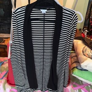 Liz Claiborne Black and White Striped Sweater